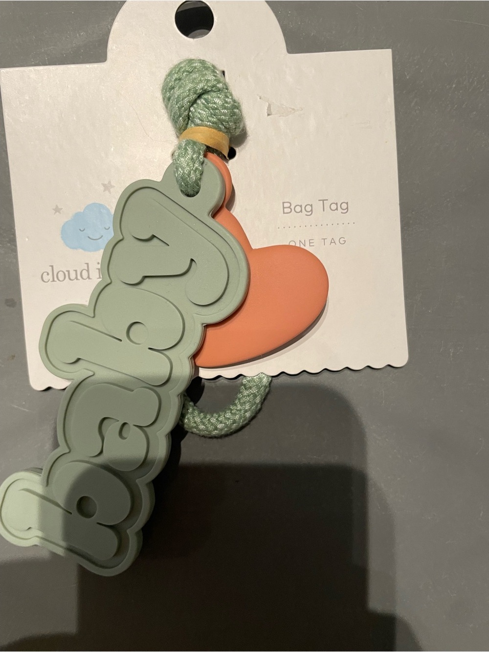 Cloud Island Soft Silicone Diaper Bag Tag Solid “Baby” NWT